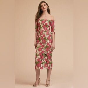 Anthropologie BHLDN Tamblyn Garden Floral Off Shoulder Lace Dress